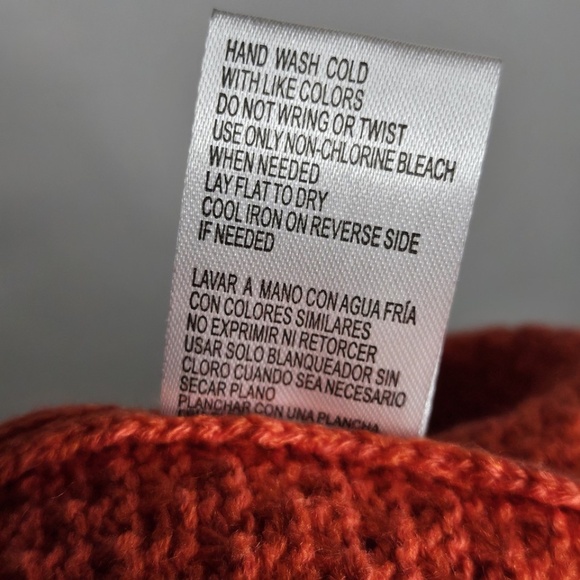 New Democracy Long Puff Sleeve Round Neck Mixed Stitch Sweater Poppy Red Size M - Picture 11 of 11